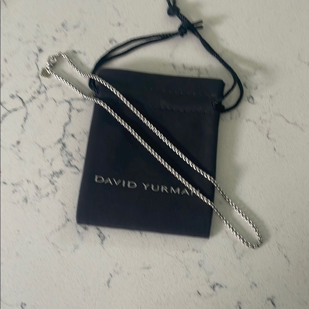 David Yurman Silver 16” Box Chain Necklace